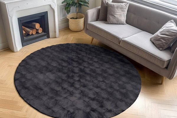 KOBEREC S VYSOKÝM VLASEM, 120/120 cm antracitová Kayoom - Online Only koberce & rohožky, Online Only