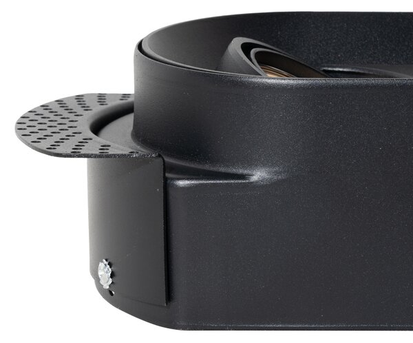 Sada 6 kulatých zapuštěných bodových světel černá GU10 50mm 2-světla - Hubs