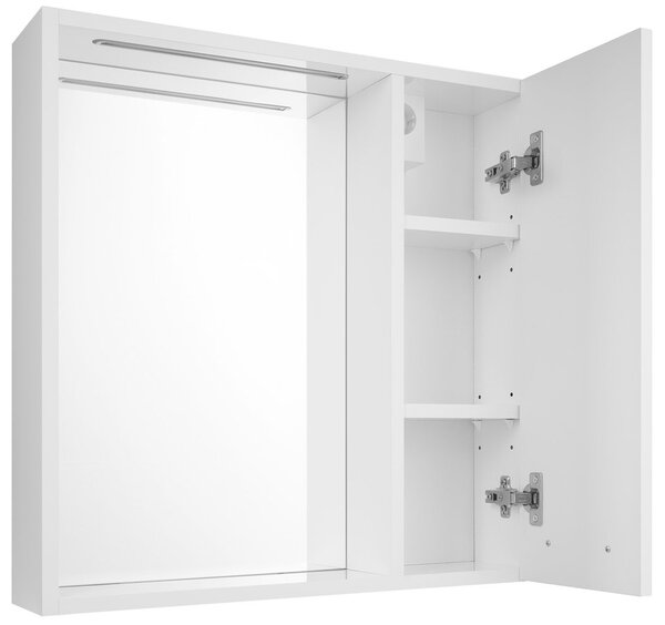 Aqualine Aqualine, ZOJA/KERAMIA FRESH STRIP galerka s LED osvětlením, 60x60x14cm, pravá, bílá, 45022S