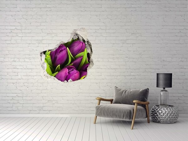 Samolepící díra nálepka Fialové tulipány nd-p-89975331