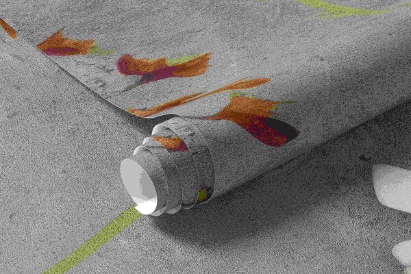 Fototapety Divoké květiny a trávy na pozadí grunge zdi, Fototapety vintage, w03697 : uwalls.cz