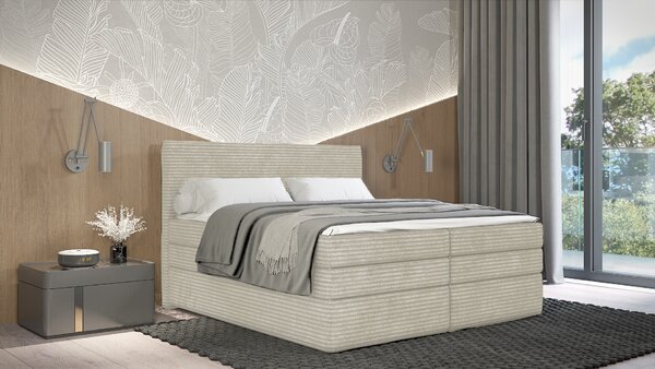Americká postel 140x200 CALVIA 1 - ecru + topper ZDARMA