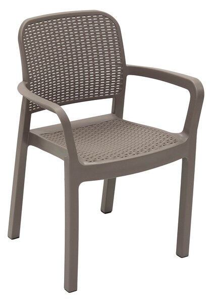 Zahradní plastové křeslo KARA (cappuccino)