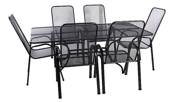 Zahradní kovová sestava SANDRA 1+6 stůl 145x90 cm (CT309)