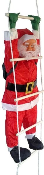 Santa Claus LED žebřík 1,5 m – vánoční osvětlení se 6 příčkami a plastovým stromkem, RGB
