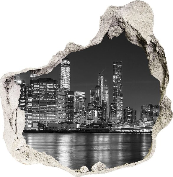 Díra 3D foto tapeta nálepka Manhattan noc nd-p-94054059