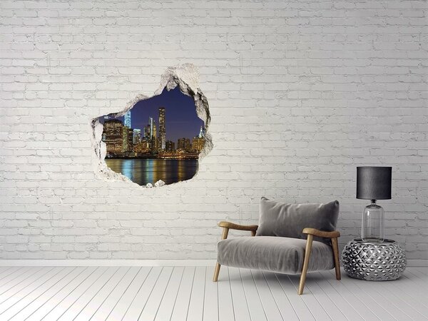 Fototapeta díra na zeď 3D Manhattan noc nd-p-94053969