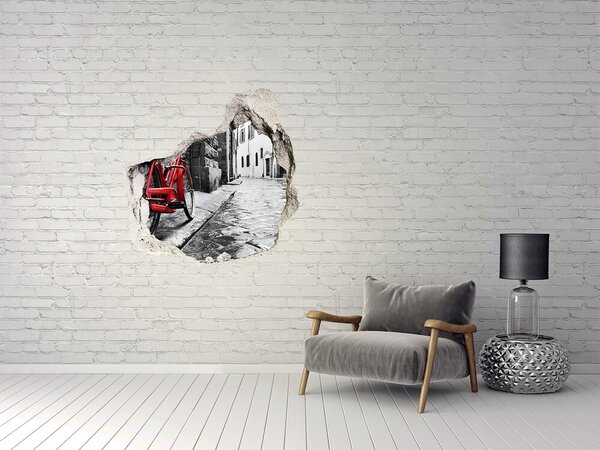 Díra 3D foto tapeta nálepka Červené kolo nd-p-95275197