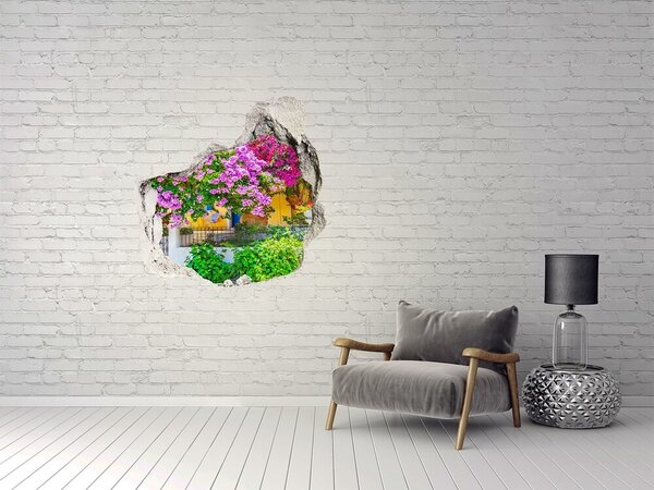 Fototapeta díra na zeď 3D Dům s bugenvilea nd-p-95673272