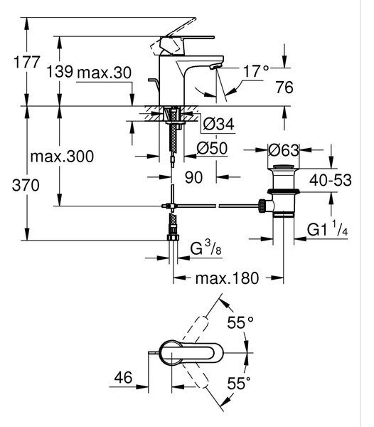 Grohe Get umyvadlová baterie stojící černá 328832430