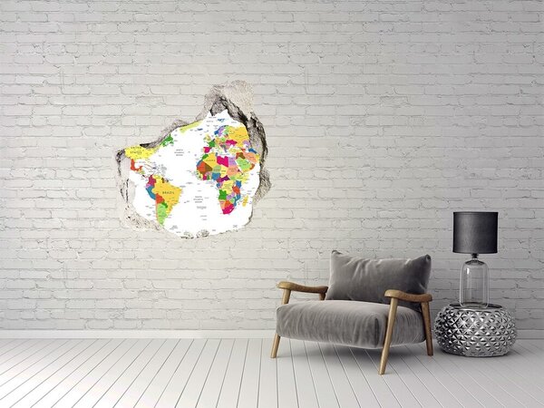 Fototapeta díra na zeď Mapa světa nd-p-96052492