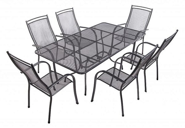 Zahradní kovová sestava PALMA I. 1+6 Stůl obdelník 145x90 cm (CT0309)