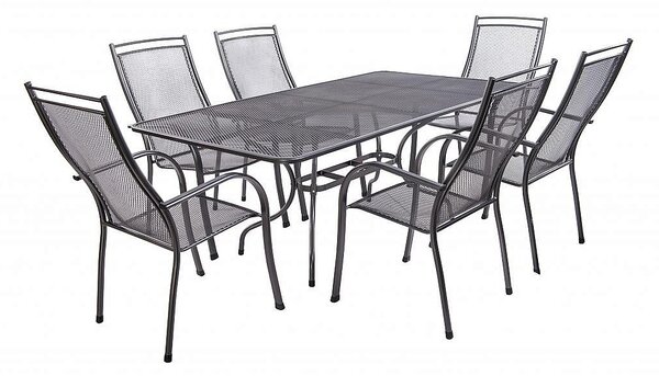 Zahradní kovová sestava PALMA I. 1+6 Stůl obdelník 145x90 cm (CT0309)