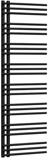 Koupelnový radiátor Burke - L/P - asymetrické připojení 50mm - 750W - černá matná - 1600x500 mm