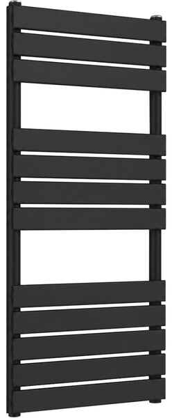 Koupelnový radiátor Claude - boční připojení - 575 W - černá matná - 1200x500 mm