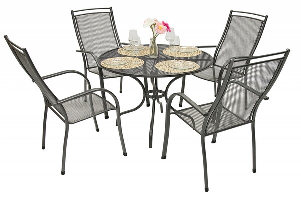 Zahradní kovová sestava PALMA III. 1+4 Stůl ⌀ 90 cm (CT0313)