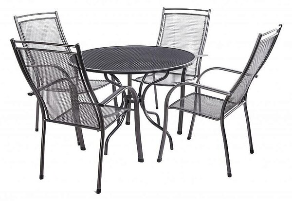 Zahradní kovová sestava PALMA III. 1+4 Stůl ⌀ 90 cm (CT0313)