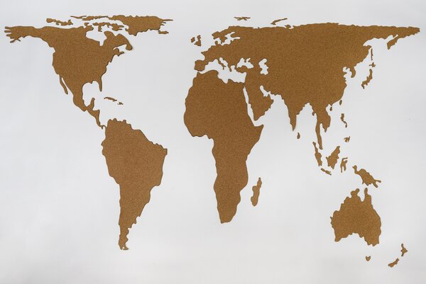 Samolepicí korková mapa světa Doplňky: Mapa světa bez doplňků
