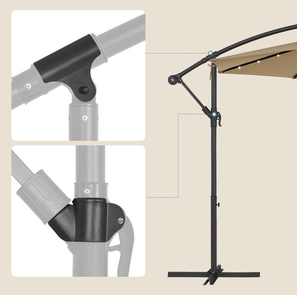Zahradní slunečník s LED osvětlením GPU118K01
