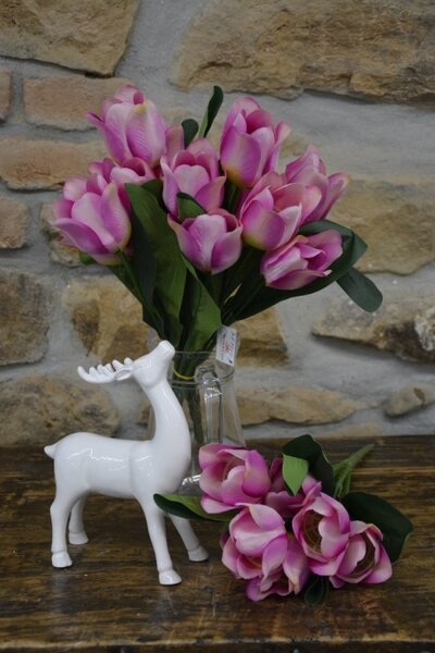 CERINO Umělá květina Tulipán kytice 7 květů - 50 cm fialová 1ks