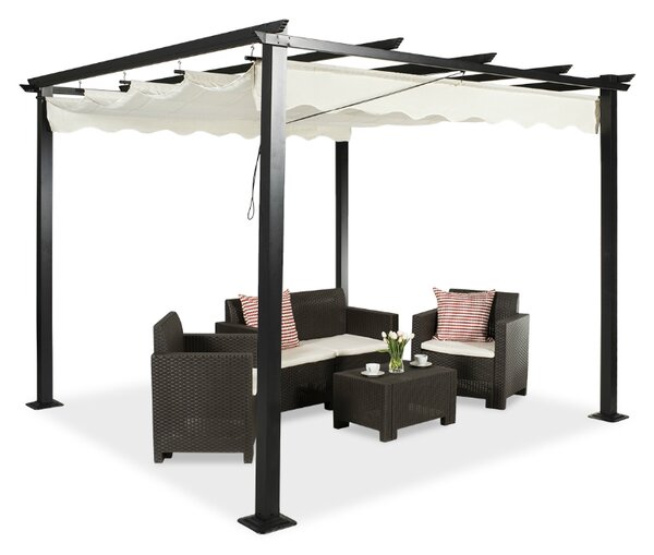 Volně stojící terasová pergola Tenerife 3 x 3 m krémová Garden Point