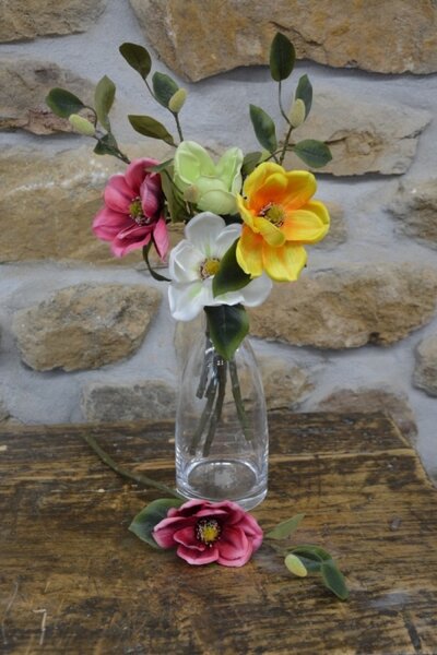 CERINO Umělá květina Magnolie větev 50cm fialová 1květ