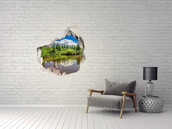Nálepka 3D díra na zeď Jezero v lese nd-p-99700033