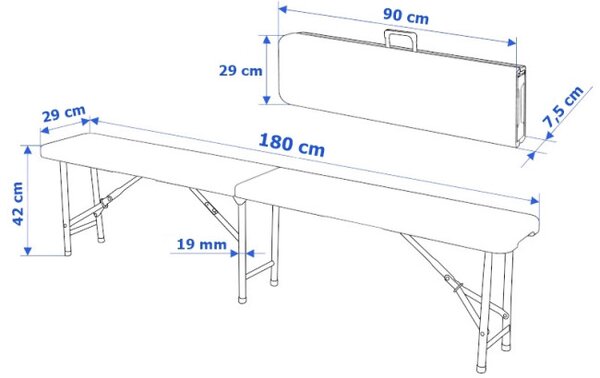 Zahradní lavice 180 cm černá