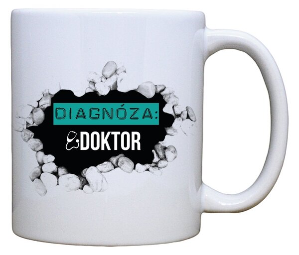 Super plecháček Keramický hrnek s potiskem diagnóza doktor Objem a motiv: 200 ml bílý uvnitř