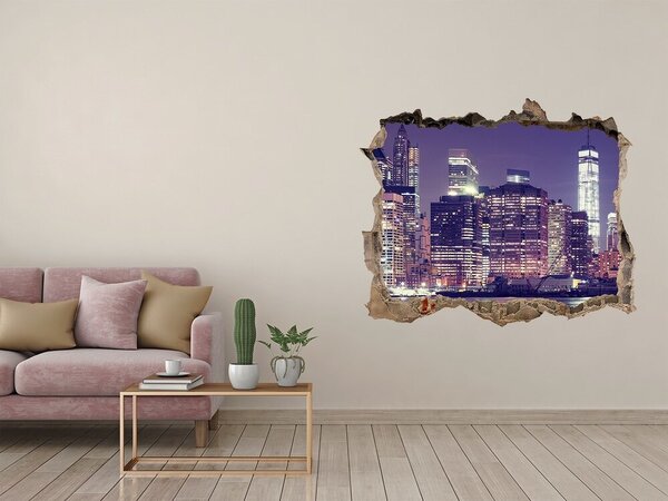 Fototapeta díra na zeď New York noc nd-k-100962649