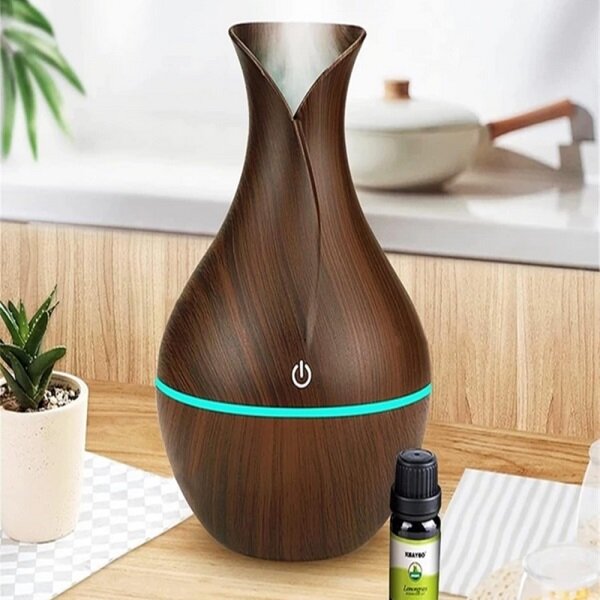 Ultrazvukový zvlhčovač vzduchu dekor tmavé dřevo 200 ml