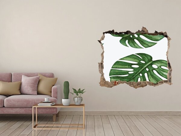 Nálepka 3D díra na zeď beton Monstera nd-k-101795652