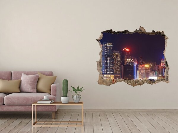 Fototapeta díra na zeď Hongkong noc nd-k-103649415