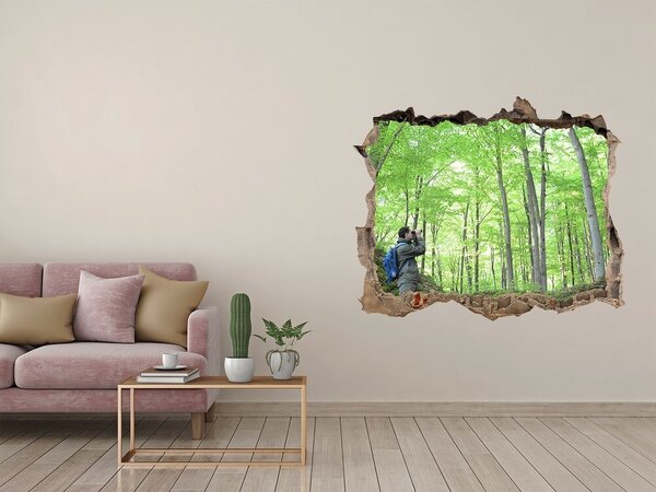 Fototapeta díra na zeď Ornitolog v lese nd-k-104592106