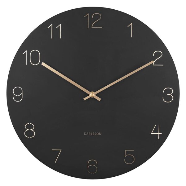 KARLSSON Nástěnné hodiny Charm černá ∅ 40 × 3,5 cm