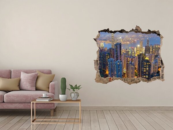 Fototapeta díra na zeď Hongkong noc nd-k-106686696