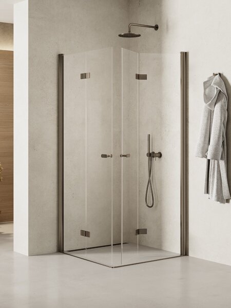 New Trendy New Soleo Gunmetal Brushed sprchový kout 90x90 cm čtvercový grafitová kartáčovaný/průhledné sklo K-2251