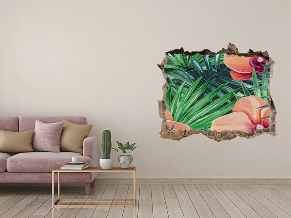 Nálepka 3D díra na zeď beton Orchidej nd-k-107940636
