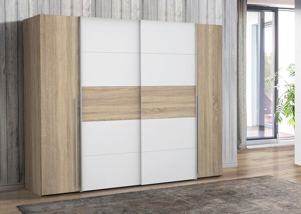 ŠATNÍ SKŘÍŇ, bílá, Sonoma dub, 270/210/61 cm Carryhome - Šatní skříně, Online Only