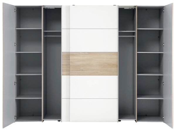 ŠATNÍ SKŘÍŇ, bílá, Sonoma dub, 270/210/61 cm Carryhome - Šatní skříně, Online Only