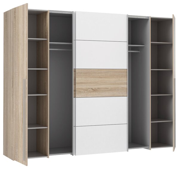 ŠATNÍ SKŘÍŇ, bílá, Sonoma dub, 270/210/61 cm Carryhome - Šatní skříně, Online Only