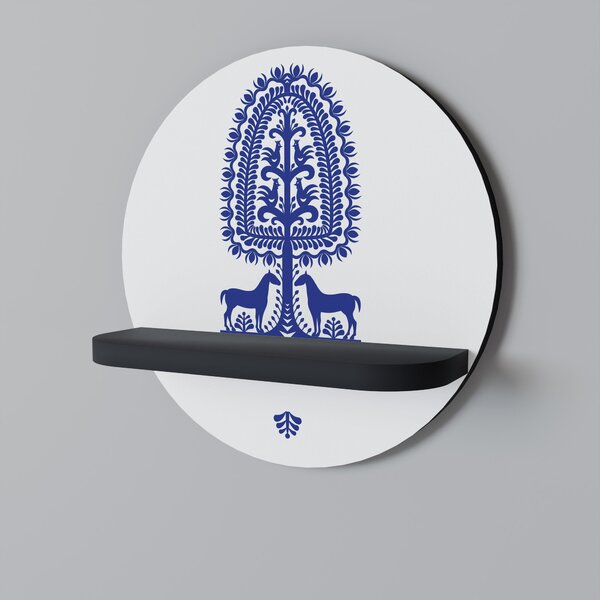POLISH FOLK ART Kulatá police erná