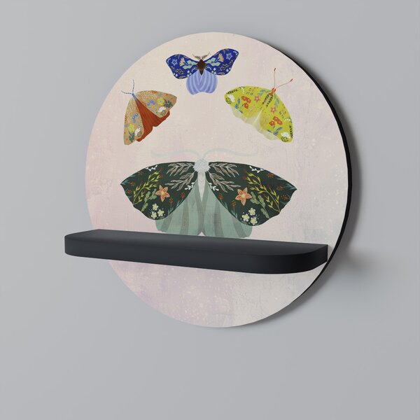 Elegantní erná kulatá police od spolenosti MOTH
