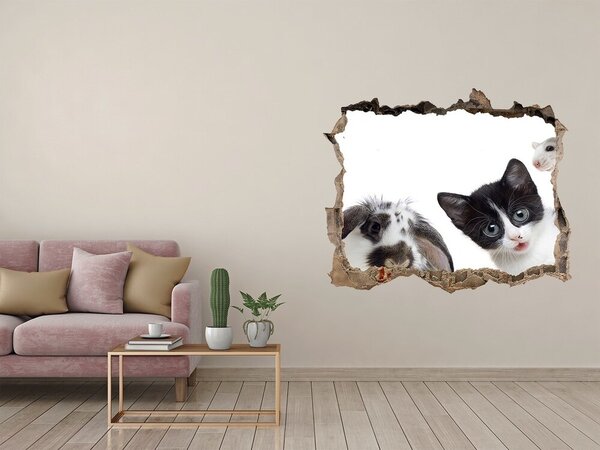 Díra 3D fototapeta nálepka Domácí zvířata nd-k-111143742