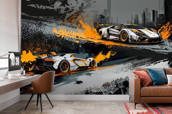 Fototapety tvrdý styl grange, expresivní, dynamické sportovní vozy, Fototapety doprava, w03721 : uwalls.cz
