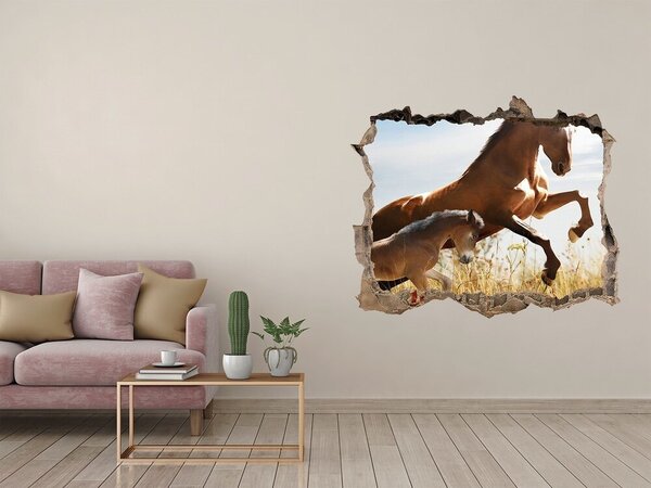 Díra 3D fototapeta Kobyla s hříbětem nd-k-112515089