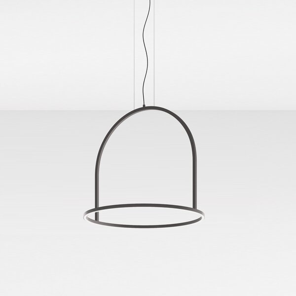 Axolight U-Light, závěsné svítidlo, 63W LED, 3000K, černá, prům. 90cm