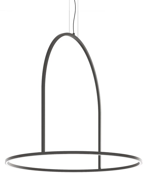 Axolight U-Light, závěsné svítidlo, 86W LED, 3000K, černá, prům. 120cm