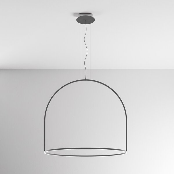 Axolight U-Light, závěsné svítidlo, 125W LED, 3000K, černá, prům. 160cm