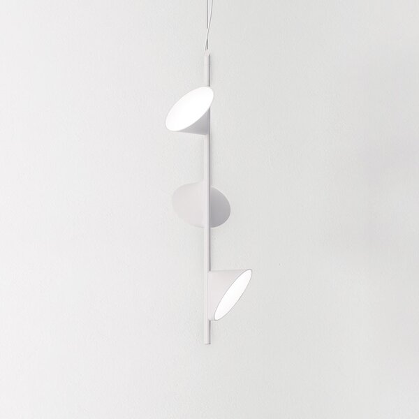 Axolight Orchid, bílé závěsné svítidlo, 3x15W LED 3000K, stmívatelné, výška 97cm